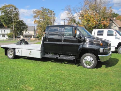 2009 chevy kodiak c4500 crew cab w/ ft aluminum flatbed duramax diesel only 13k