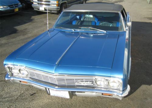 Chevrolet impala 1966 convertible auto trans 327 v8 blue new interior runs great