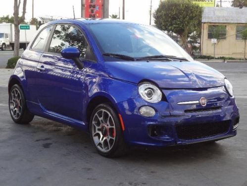 2012 fiat 500 sport damaged salvage fixer runs! economical low miles nice color!