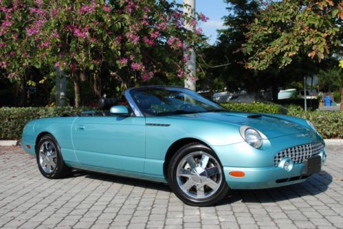 2002 ford thunderbird hard top convertible two-tone leather 17in chrome alloys