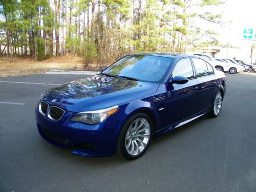 06 bmw e60 m5 v10 interlagos blue on silverstone smg full leather active seats