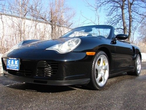 Porsche turbo s convertible black/black 17k mi navigation tiptronic full leather