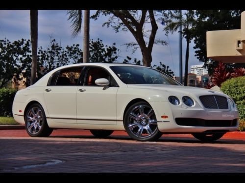 2008 bentley continental flying spur glacier white 25k chrome saddle showroom