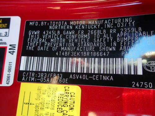 2011 Toyota Camry LE, salvage, damaged runs and drives, damaged, image 19