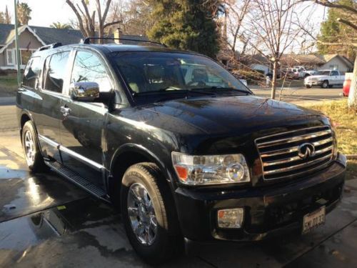 Infiniti qx56 suv 2005 black / beige interior loaded - sacramento ca