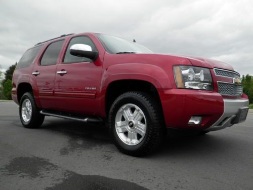 2012 chevrolet tahoe z71 4x4  18k gm certified crystal red leather rear buckets