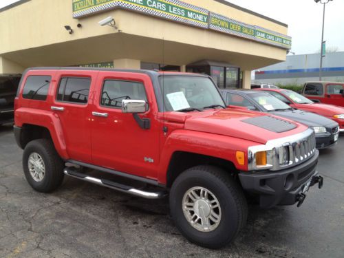 2007 hummer h3 in red with black leather clean 105k