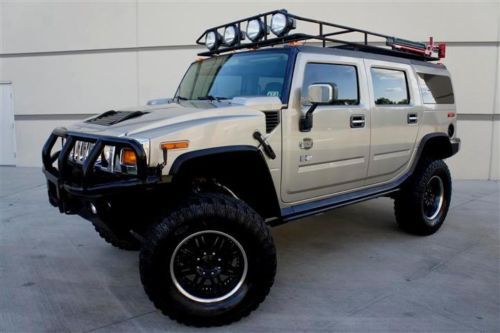 Custom lifted hummer h2 4wd fabtech road armor front/rear cams bose kmc wheels!!