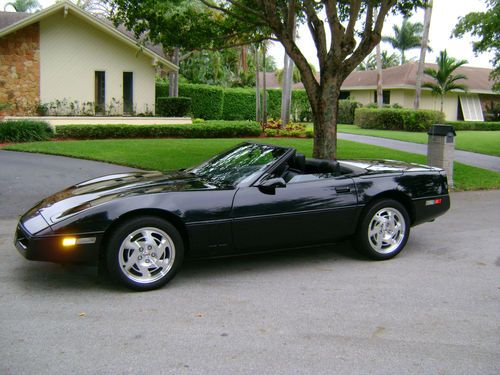 1990 corv. convertible- rare 3x blk w/ hardtop- 6spd / fx3- 33000mi - orig. cond