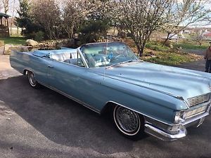 Convertible cadillac lt. blue, 8 cyl., runs great, garage kept, leather interior blue/white, clear title