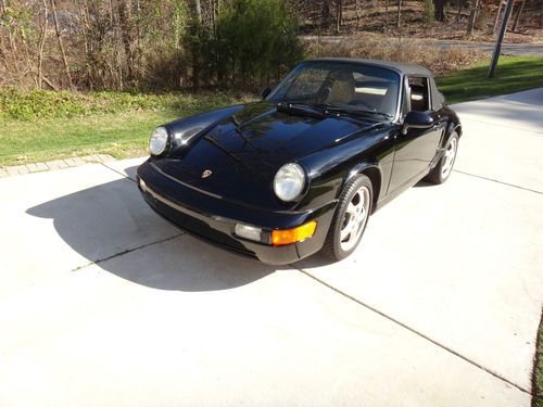 1993 porsche 911 carrera 2 cabriolet - black w/tan leather