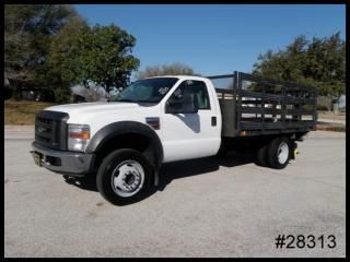 F550 powerstroke diesel 12' flatbed stakebed 42" stakes dually - we finance!