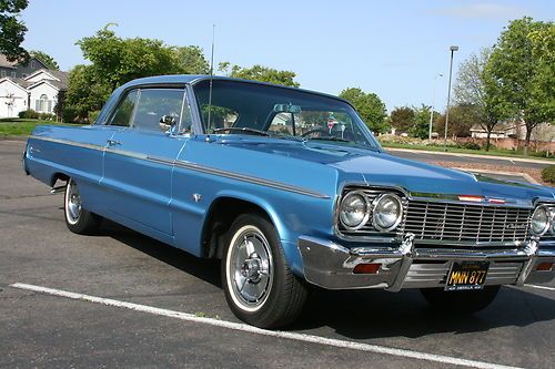 1964 chevrolet chevy impala ss super sport super clean silver blue poly