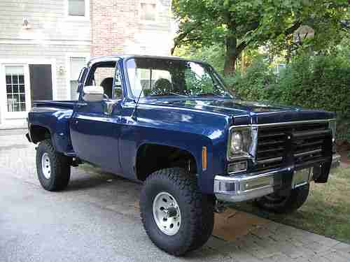 1976 Chevrolet K-10 Stepside Scottsdale 4x4-Big Blue w/4 inch Pro Comp susp lift, US $6,000.00, image 2