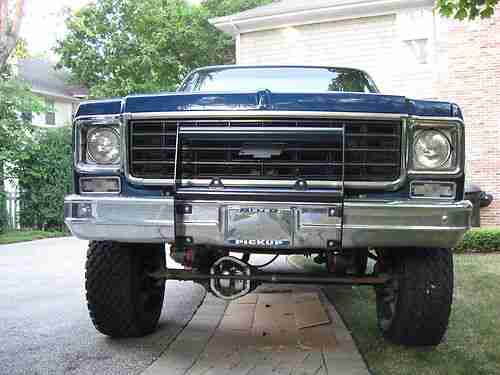 1976 Chevrolet K-10 Stepside Scottsdale 4x4-Big Blue w/4 inch Pro Comp susp lift, US $6,000.00, image 6