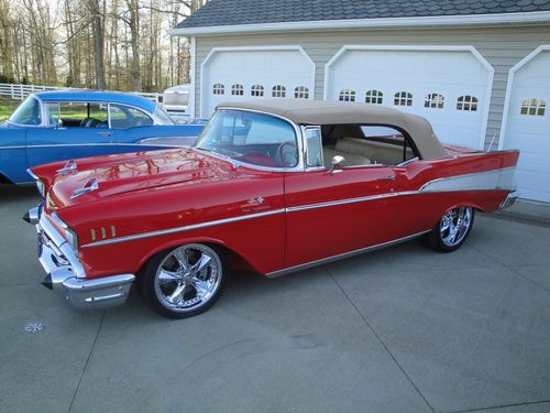 1957 chevy convertible ls-3 leather resto-mod hot-rod (all-new) cold air