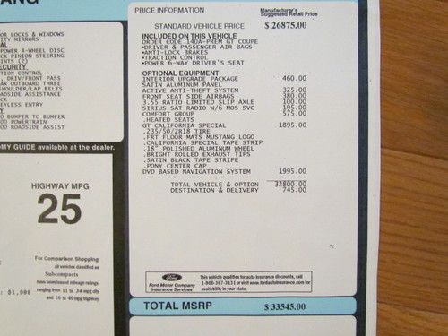 2007 FORD MUSTANG GT CALIFORNIA SPECIAL 17K MILES, US $22,300.00, image 14