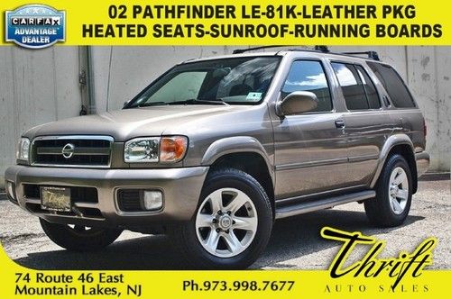 02 pathfinder le-81k-leather pkg-heated seats-sunroof-running boards