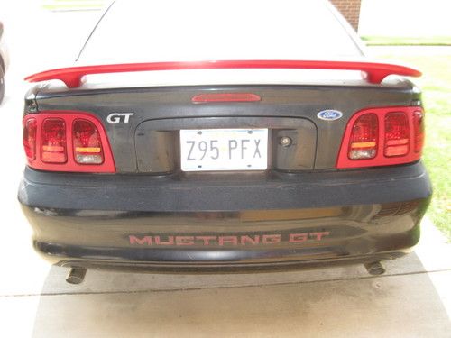 1997 ford mustang gt v8 car automobile black red sold as is used