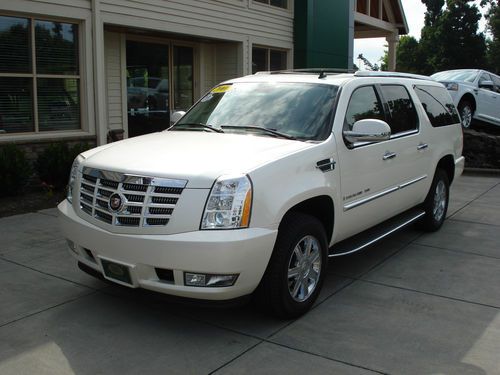 2007 cadillac escalade esv xl quad captains dual dvd pearl white awd 6.0 v8