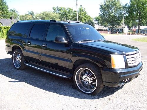 2003 cadilac escalade esv luxury third row seats black best offer awd 4x4 rims