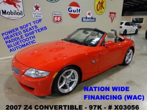 2007 z4 3.0si conv,auto,pwr soft top,htd lth,bluetooth,18in whls,97k,we finance!