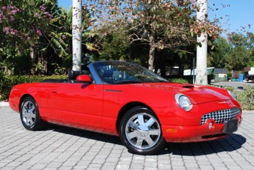 2002 ford thunderbird hard top convertible two-tone leather 17in chrome alloys