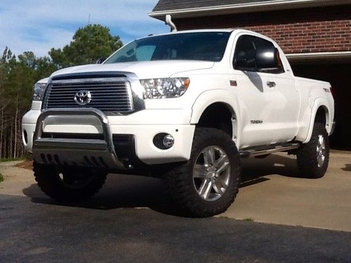 Lifted 4x4 white tundra limited double cab