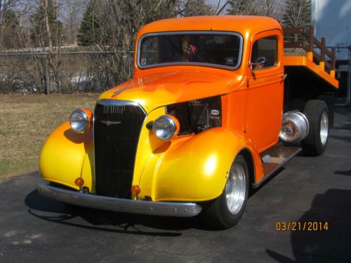 1937 chevy pick-up street rod v8 loaded restored tilt flatbed and 75 pictures