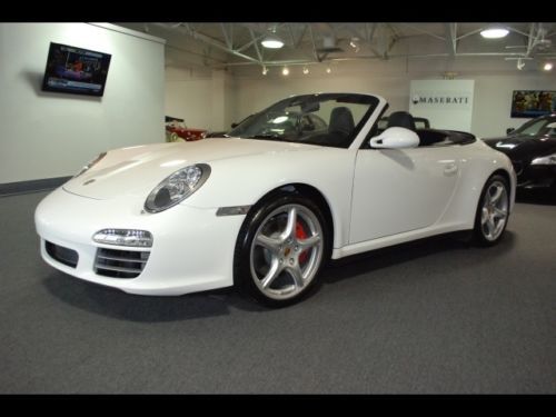 2009 porsche 911 carrera 4s cabriolet white low miles
