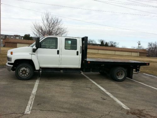 2007 chevrolet c4500 kodiak crew cab duramax diesel allison trans flat bed!!