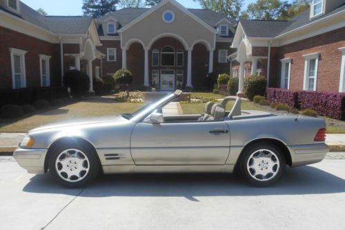 Sl320 mercedes convertible r129~144,900 miles~smoke silver metallic and brown