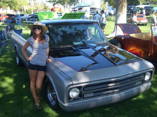 1968 chevy c10 pick up truck black and gun metal gray