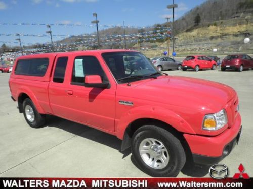 Red extended cab camper top one owner running boards satellite radio tow pkg.