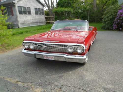 Classic 63 chevy impala convertible muscle car with a 305 cu in 91 camaro motor