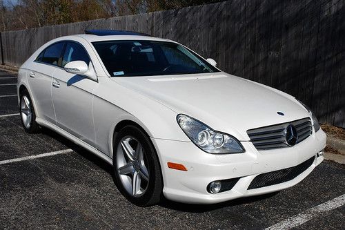 08 mercedes-benz cls 550 sport sedan coupe, white on black, top loaded, stunning