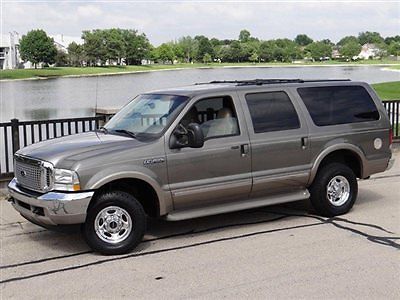 2002 ford excursion limited 4x4 7.3l turbo-diesel pewter/tan lthr 1-owner clean!