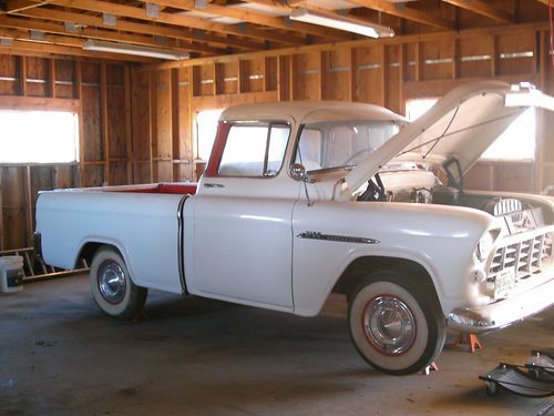 1955 chevy cameo pick up truck un-restored 50k miles model hl312pu good conditio