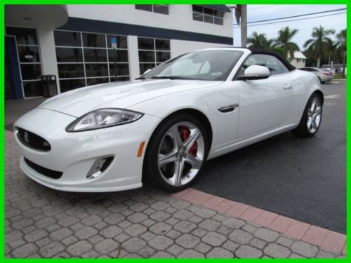 14 polaris white xk-r 5l v8 supercharged jag convertible *heated &amp; cooled seats