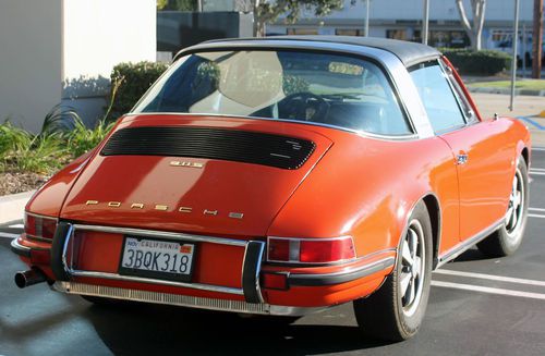 1969 porsche 911s targa - tangerine numbers matching good driver 'barn find'