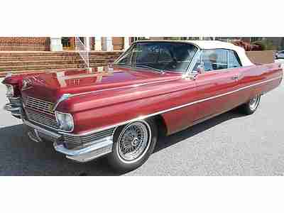 1964 64 Cadillac Coupe DeVille Convertible Firemist Red Fully Loaded Automatic, image 2