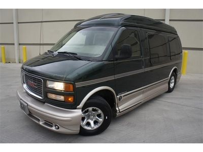 Gmc savana explorer limited se hi-top conversion van sofa bed towing must see!!!