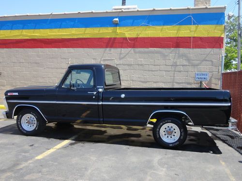 1967 ford f-100 custom cab pickup black ~nice~