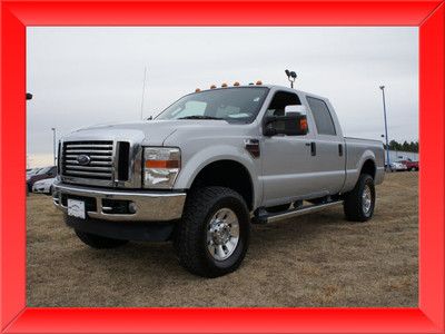 09 f 250 diesel lariat silver leather 4x4 4wd crew cab 4 door short bed