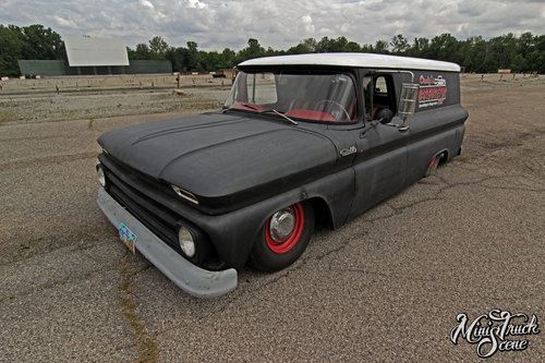 1962 chevy c10 panel shop truck suburban air ride rat hot rod bagged low kustom