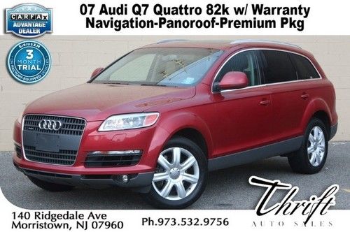 07 q7 82k w/ warranty awd, navigation, panoroof, premium pkg, rear entertainment