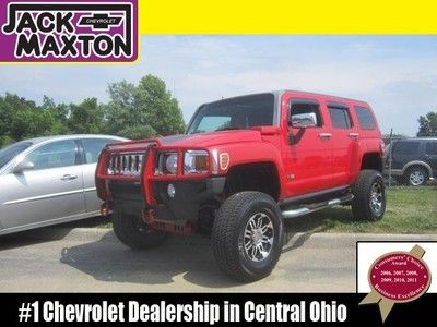 Red  06 hummer h3 awd  auto  leather  sunroof  lift kit  heated seats  tow hitch