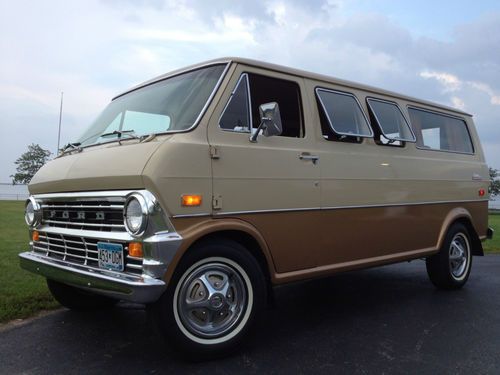 1973 ford econoline club wagon chateau v8, auto, p/s, 19k orig. miles! mint