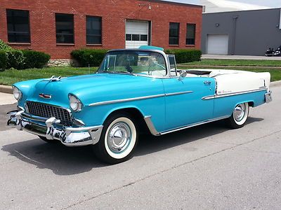 1955 chevy bel air convertible 3 spd manual -- video