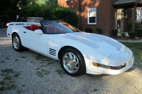 1994 Corvette Convertible LT1 5.7 White w/Red Leather Black Roof, US $14,500.00, image 9